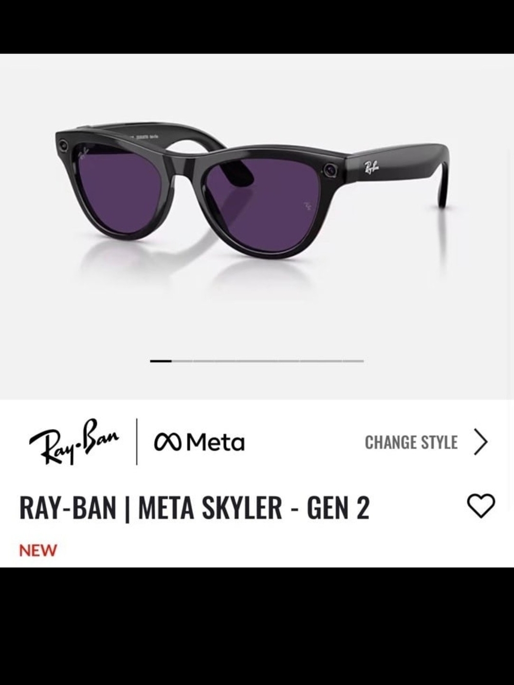 Ray-Ban Skyler Gen 2 Sunglasses - Black Frame with Purple Lenses